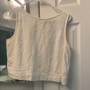 GAP Women’s Cream Linen Crop Tank Top